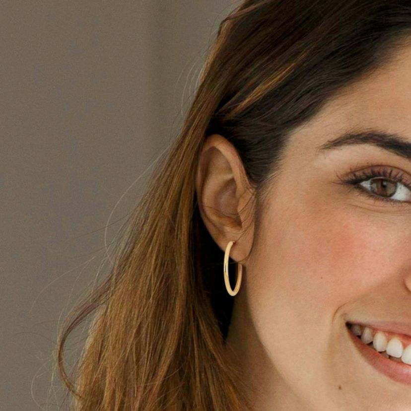 25mm Hoop Earrings in 14k Yellow Gold