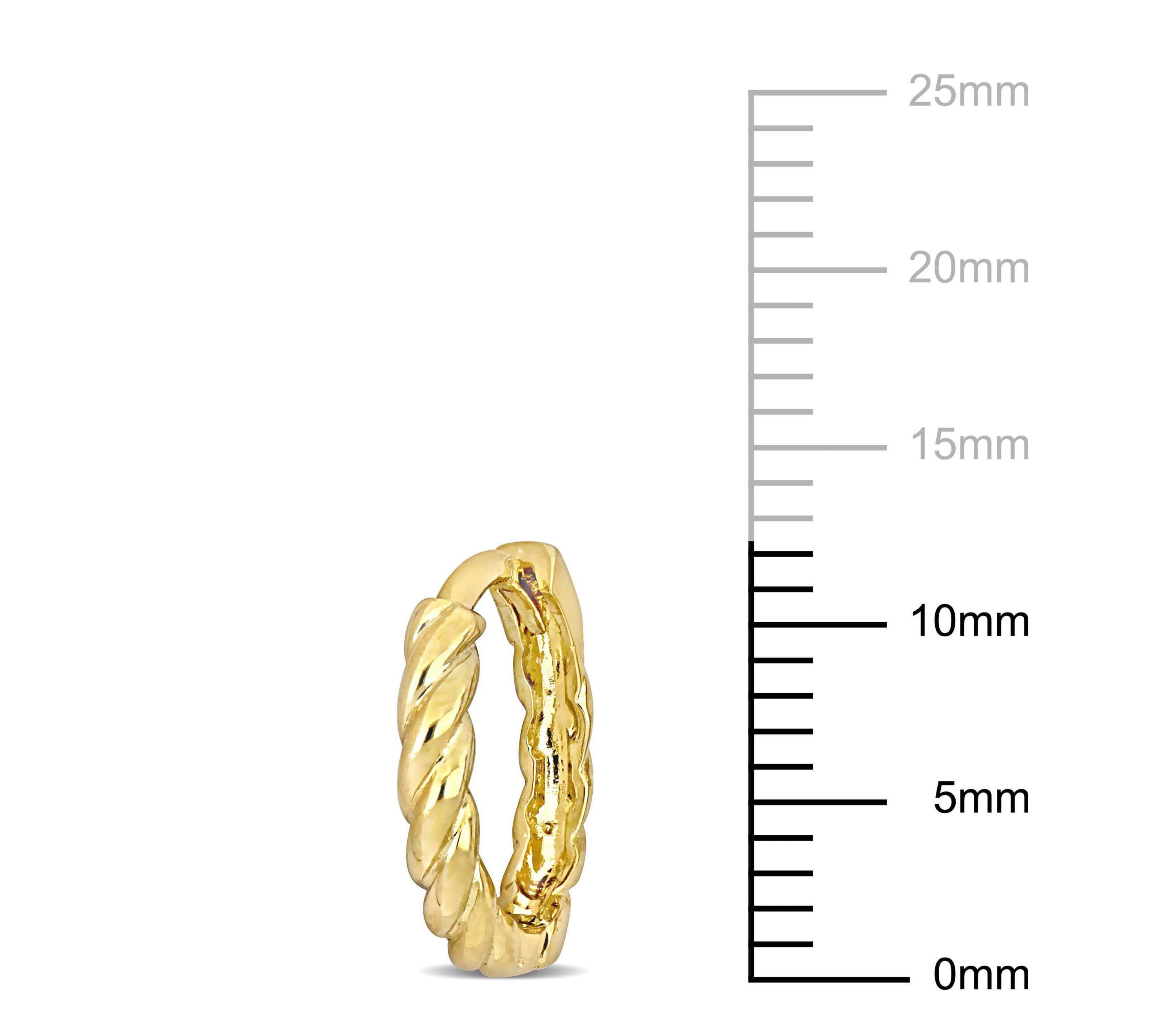 13mm Twist Mini Hoop Earrings in 14k Yellow Gold