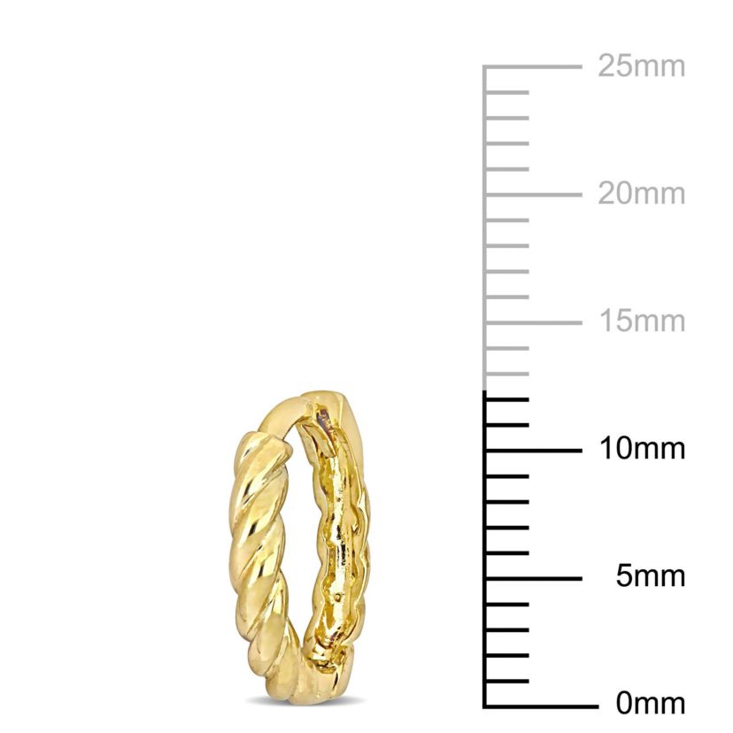 13mm Twist Mini Hoop Earrings in 14k Yellow Gold
