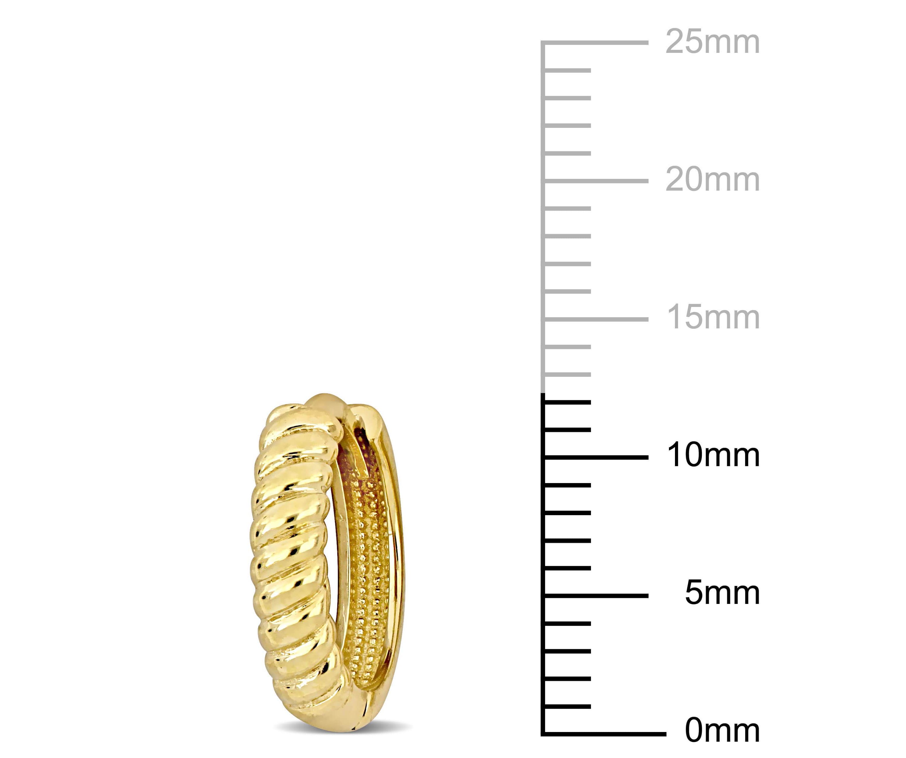 3mm Twist Design Mini Hoop Earrings in 14k Yellow Gold