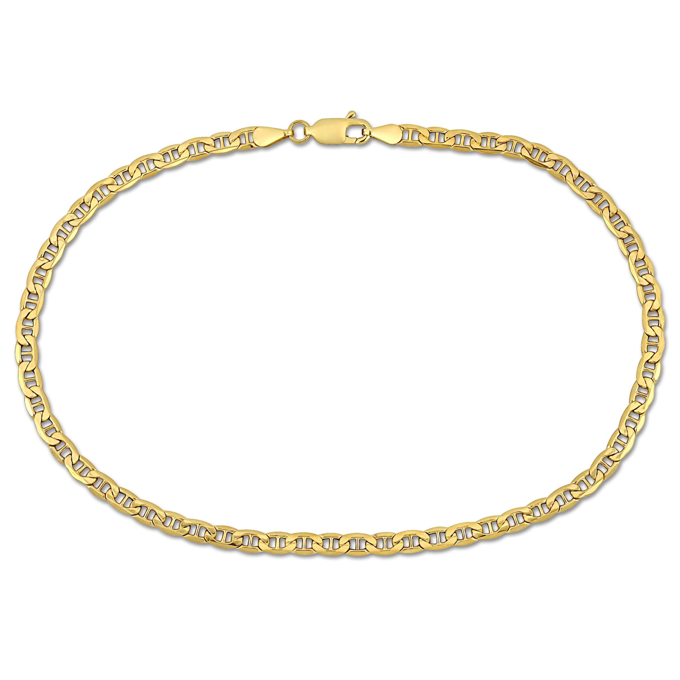 3.3mm Marine Link Anklet in 10k Yellow Gold, 10 in.