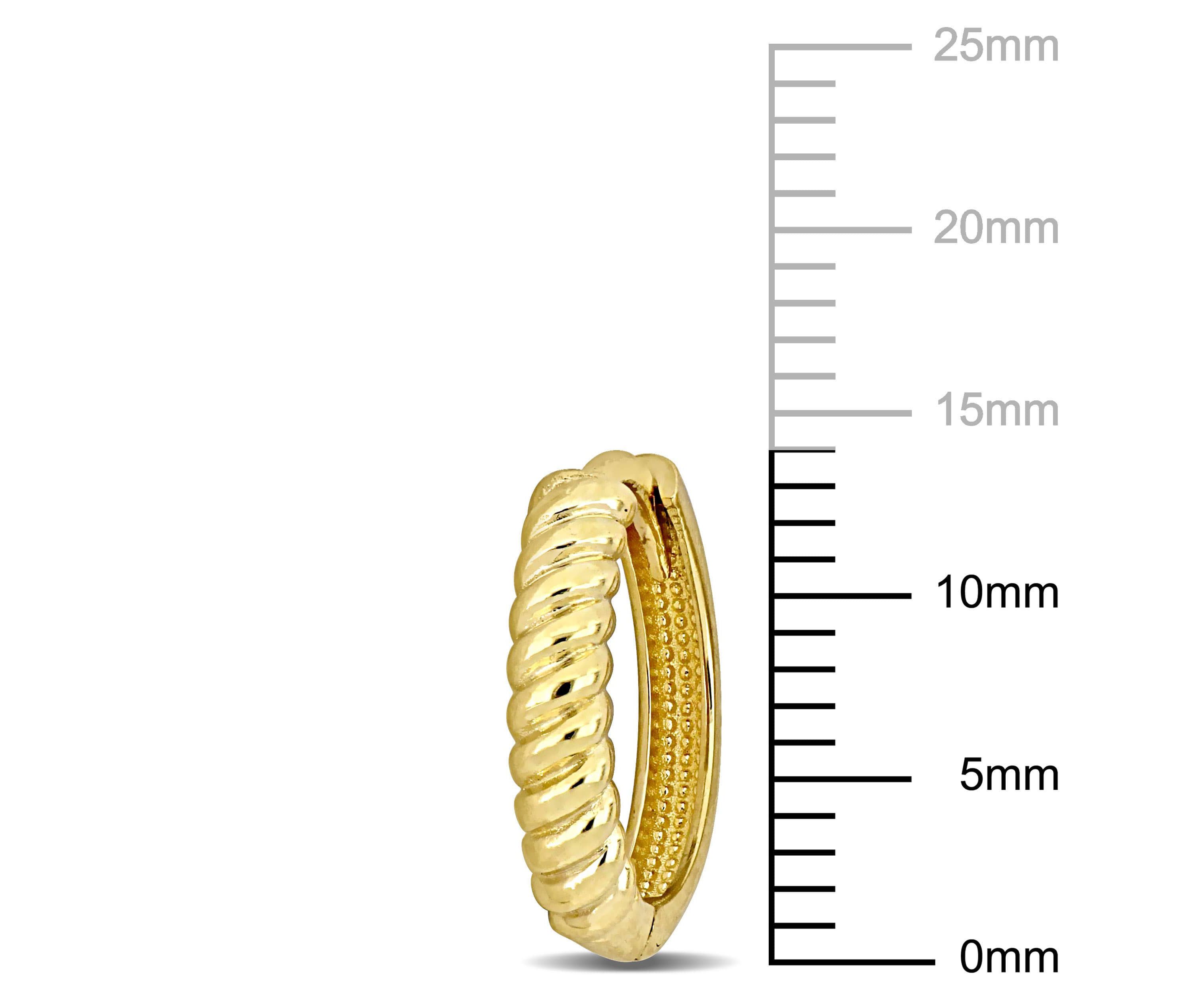 3mm Twist Design Mini Hoop Earrings in 14k Yellow Gold