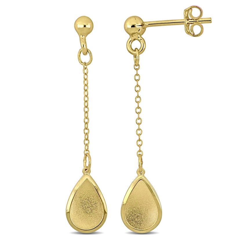 6.7mm Teardrop Earrings in 14k Yellow Gold