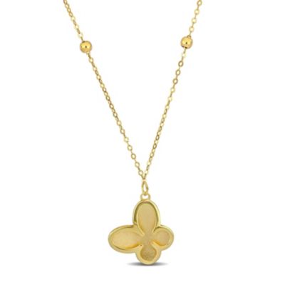 Belk & Co 13mm Butterfly Pendant with Chain in 14k Yellow Gold, 18 in