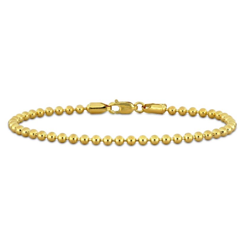 3mm Ball Bead Bracelet in 14k Yellow Gold, 7 in