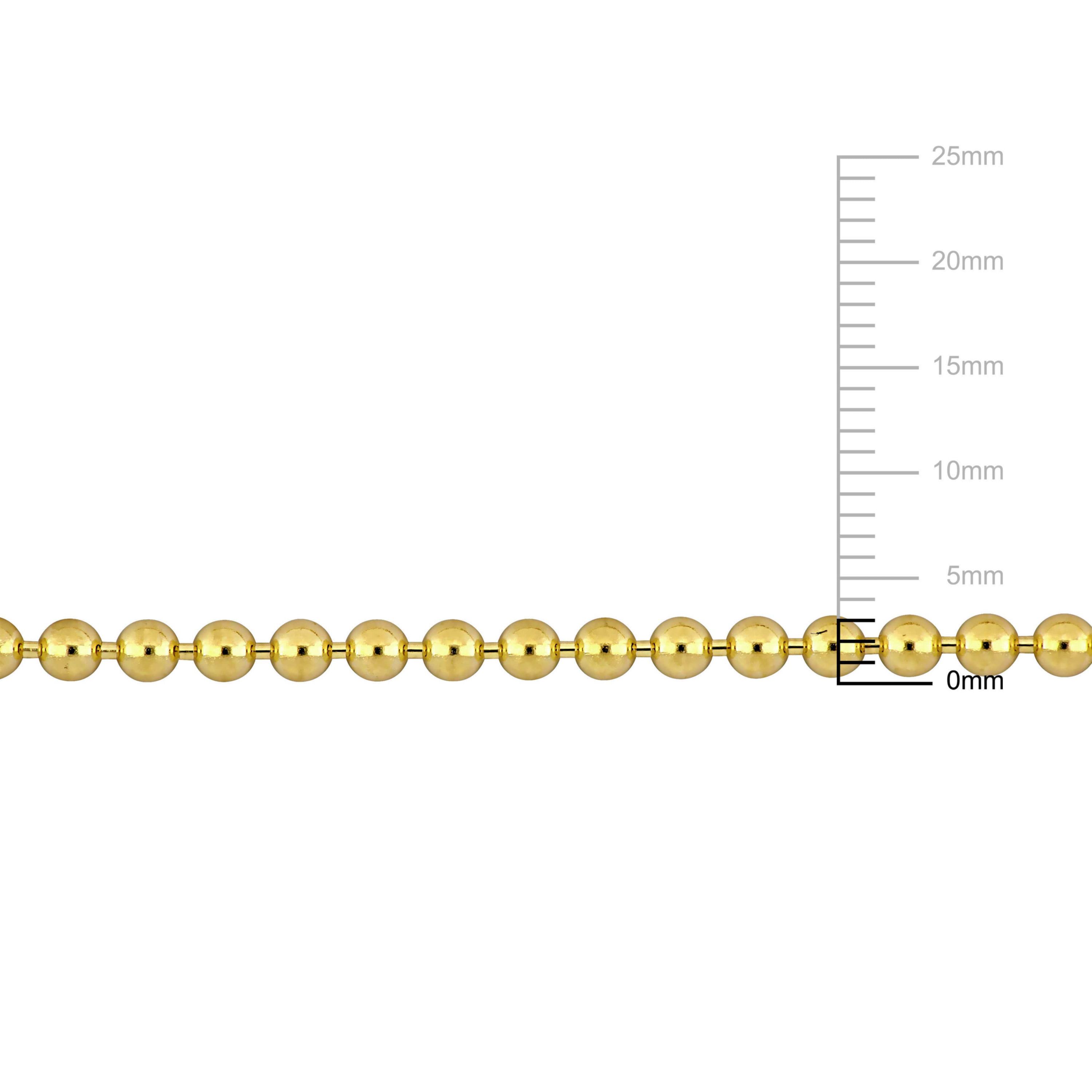 3mm Ball Bead Bracelet in 14k Yellow Gold, 7 in