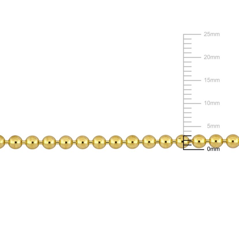 3mm Ball Bead Bracelet in 14k Yellow Gold, 7 in