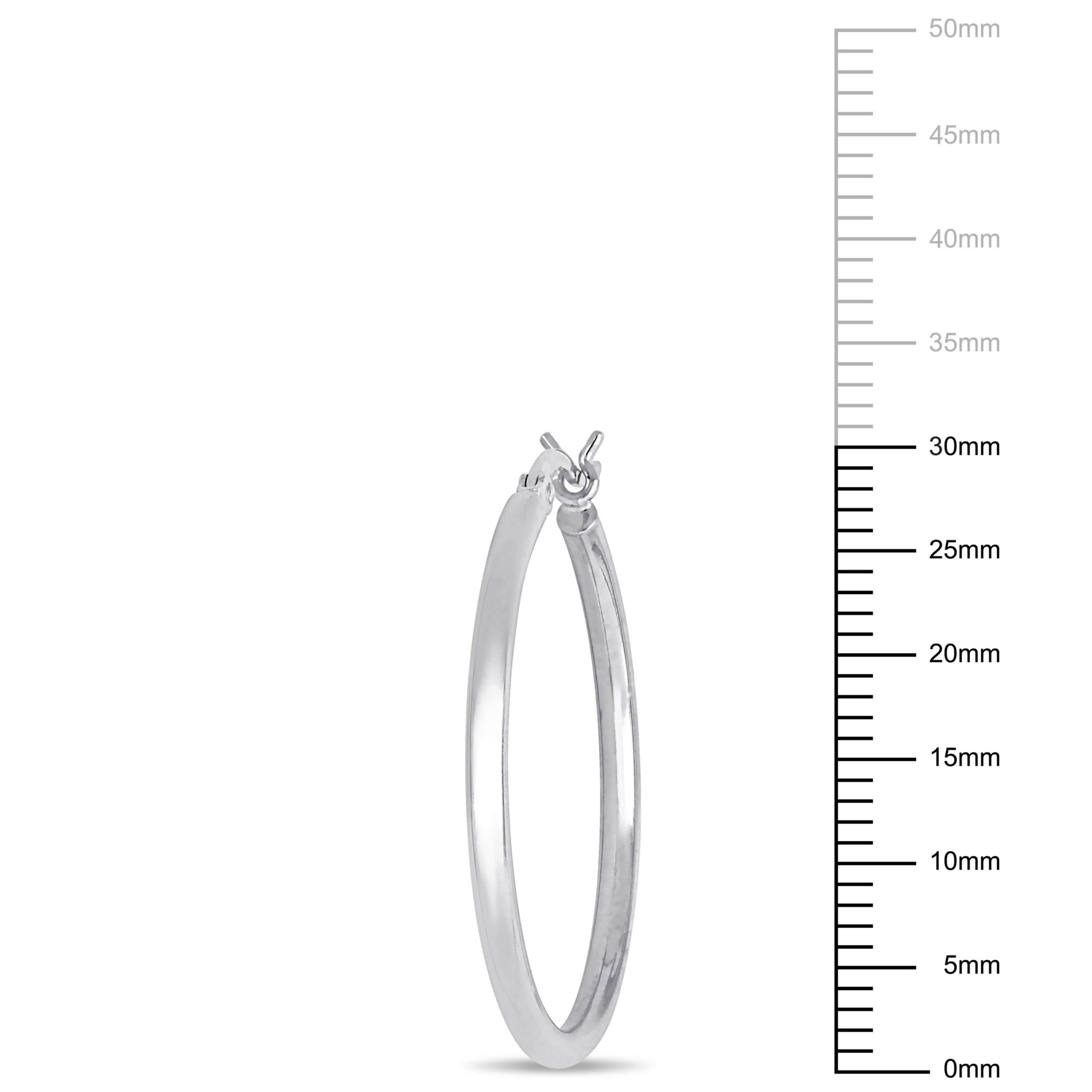 30mm Hoop Earrings in 10k White Gold