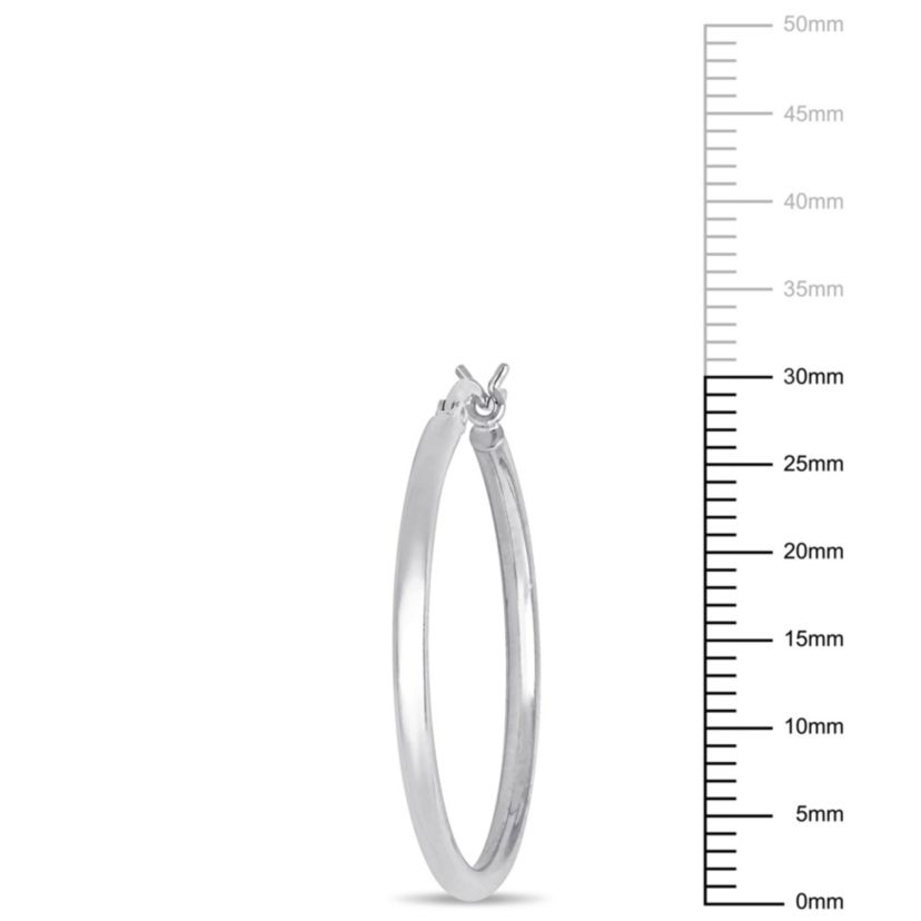 30mm Hoop Earrings in 10k White Gold