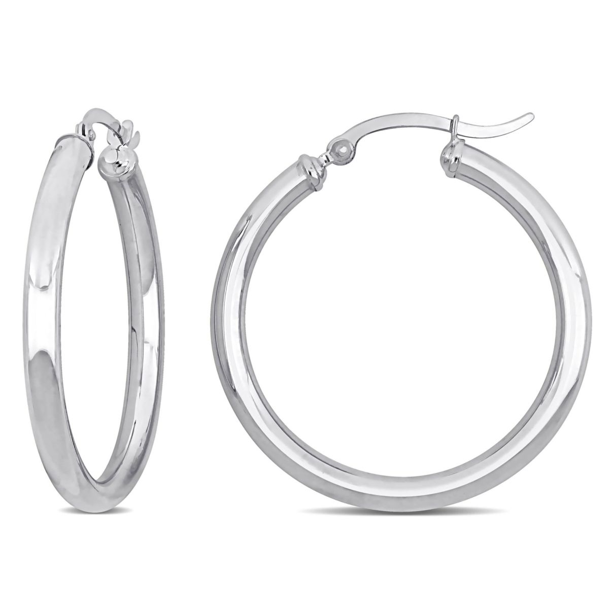 33mm Hoop Earrings in 10k White Gold