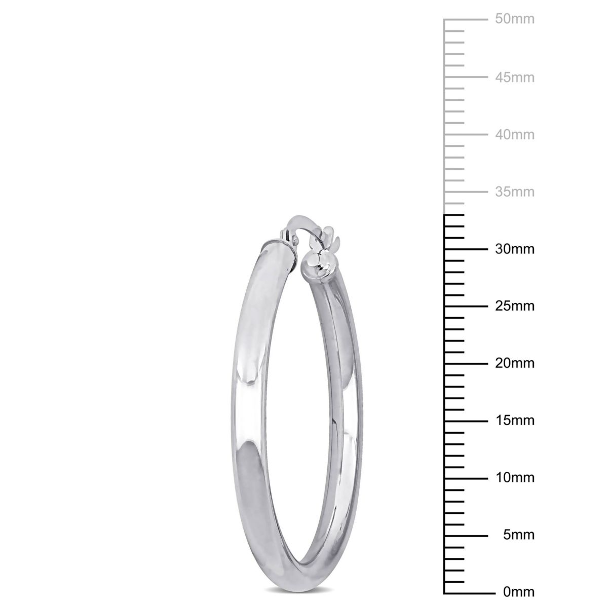 33mm Hoop Earrings in 10k White Gold