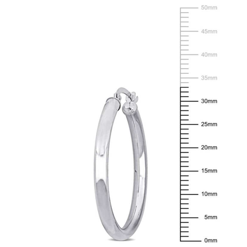 33mm Hoop Earrings in 10k White Gold