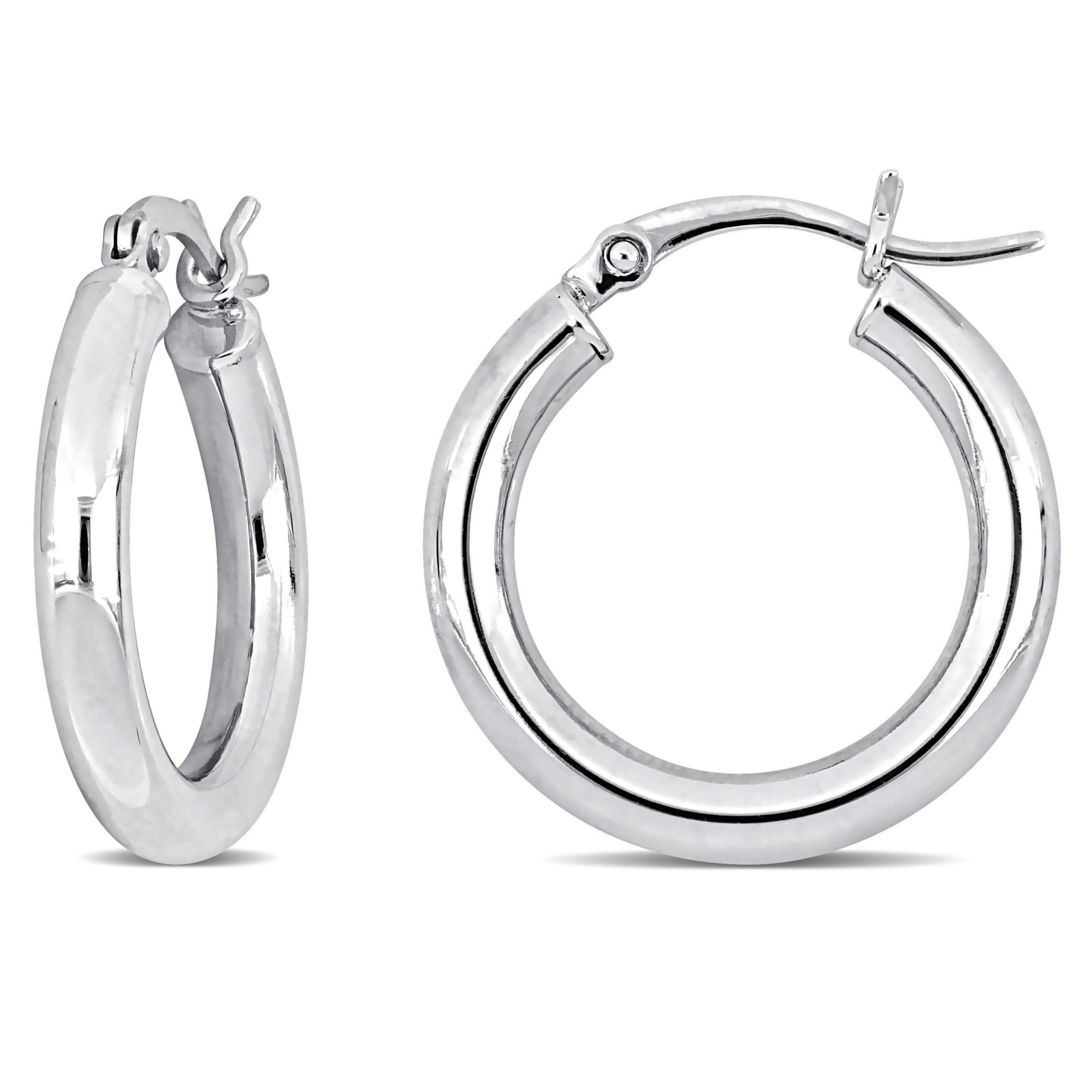 3mm Hoop Earrings in 10k White Gold
