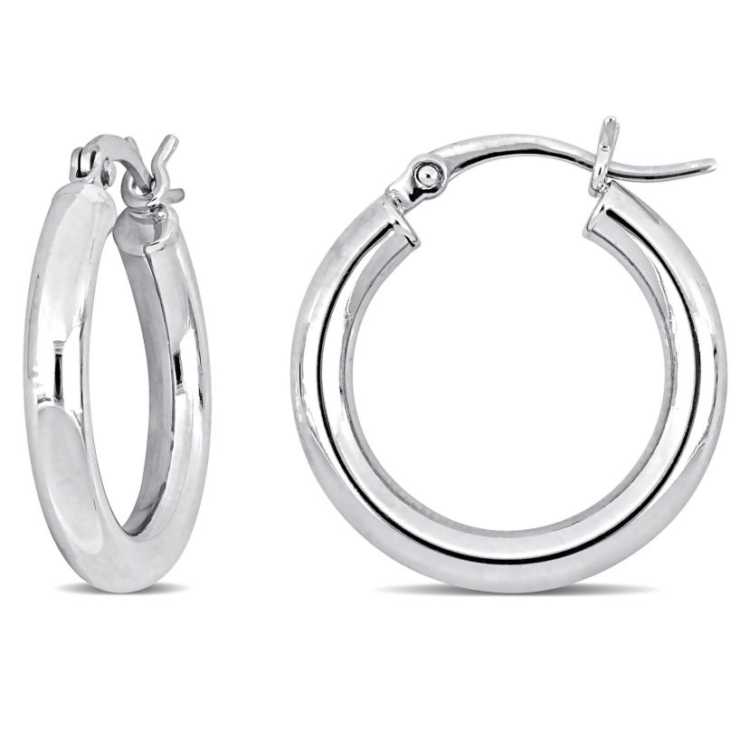 3mm Hoop Earrings in 10k White Gold