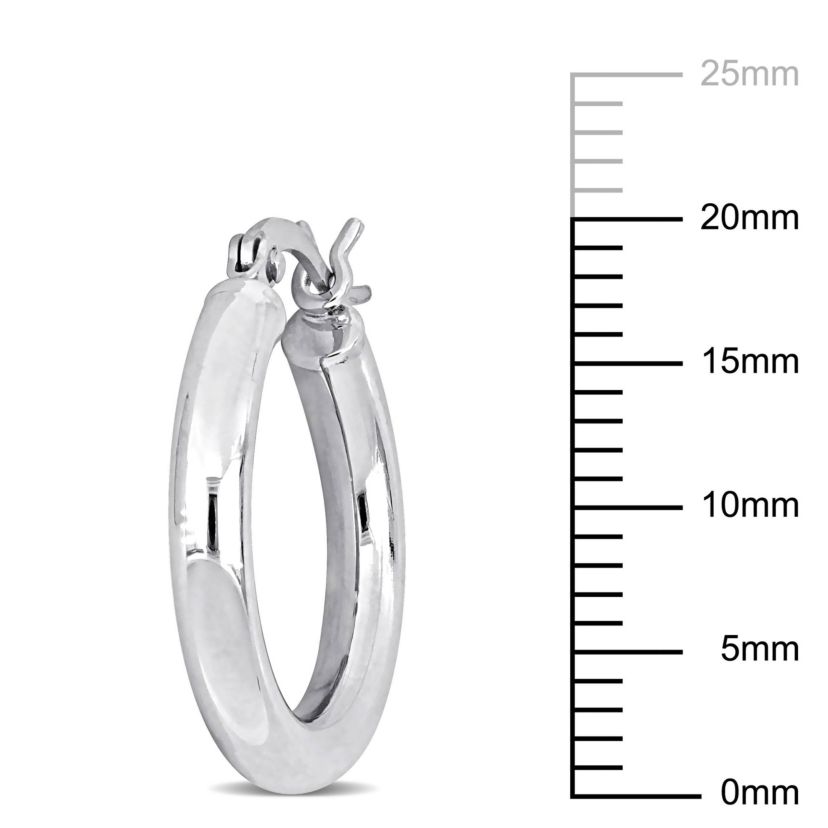 3mm Hoop Earrings in 10k White Gold