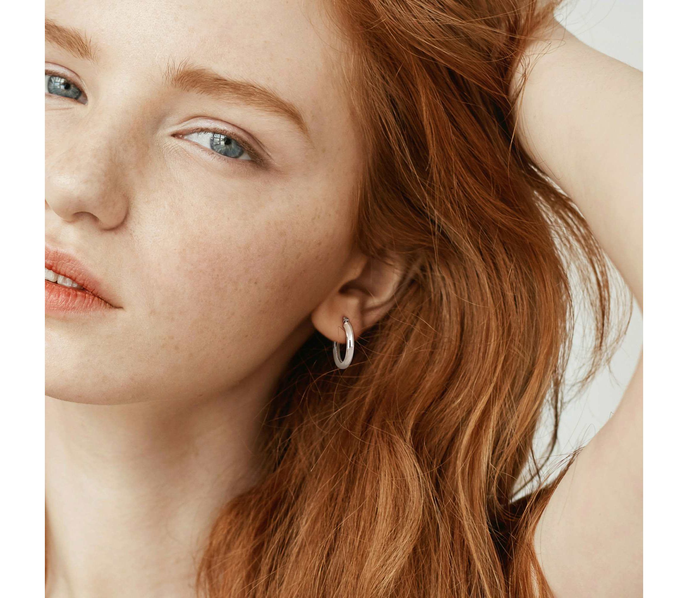 3mm Hoop Earrings in 10k White Gold