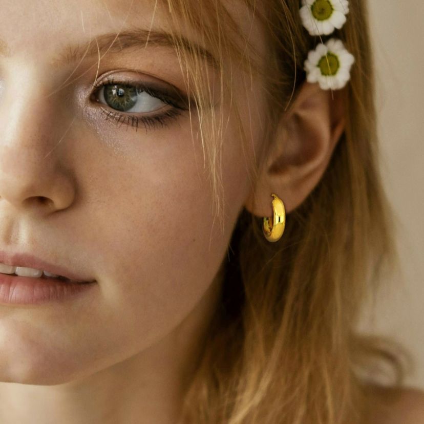 5mm Hoop Earrings in 10k Yellow Gold