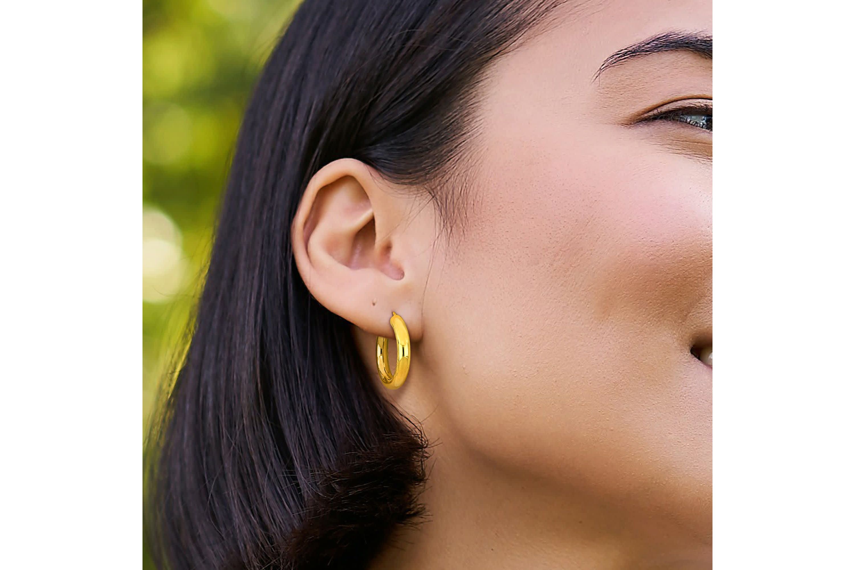 29mm Hoop Earrings in 10k Yellow Gold