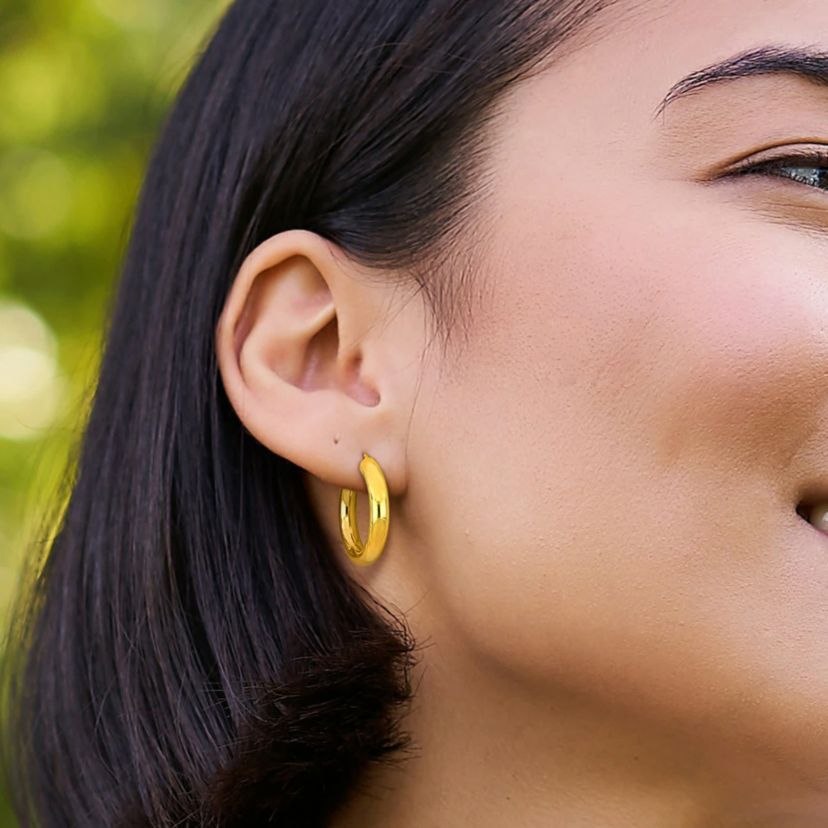29mm Hoop Earrings in 10k Yellow Gold
