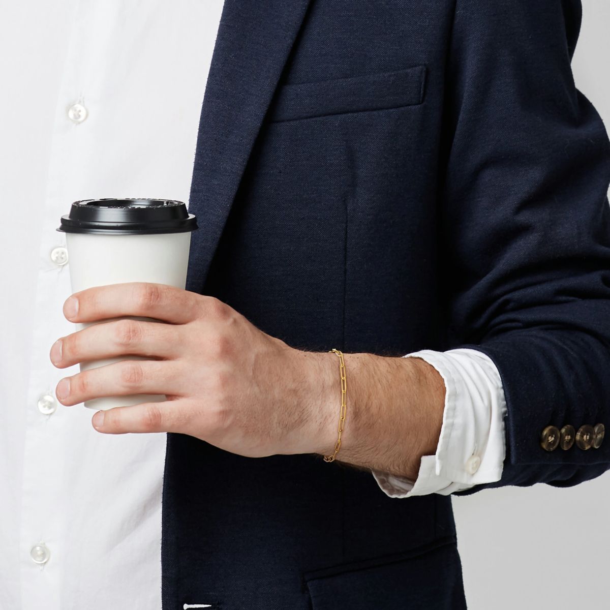 2-Piece Set of Mens 3.3mm Polished Paperclip Chain Necklace and Bracelet Set 14k Yellow Gold, 24" & 9"