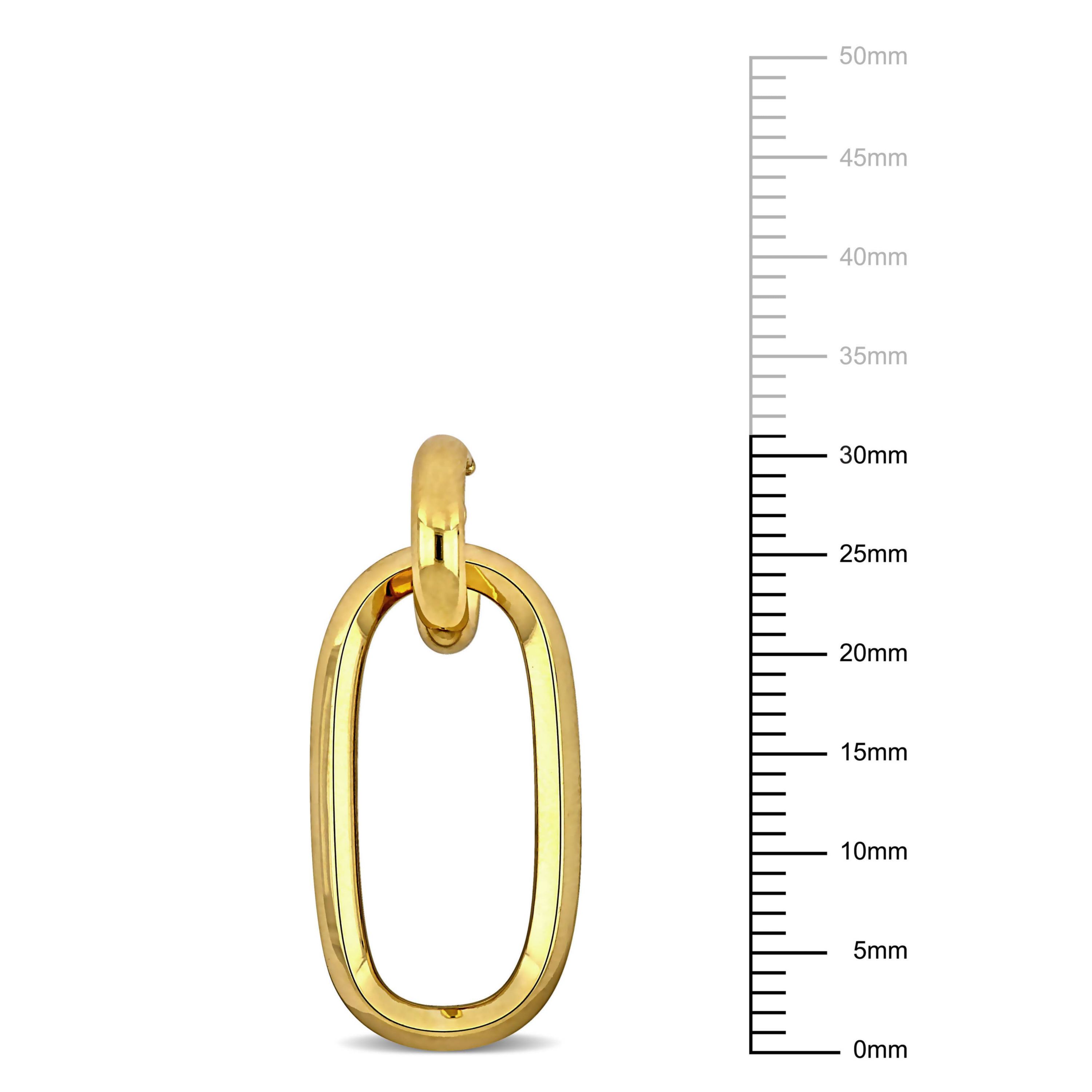 14mm Dangle Hoop Earrings in 14k Yellow Gold