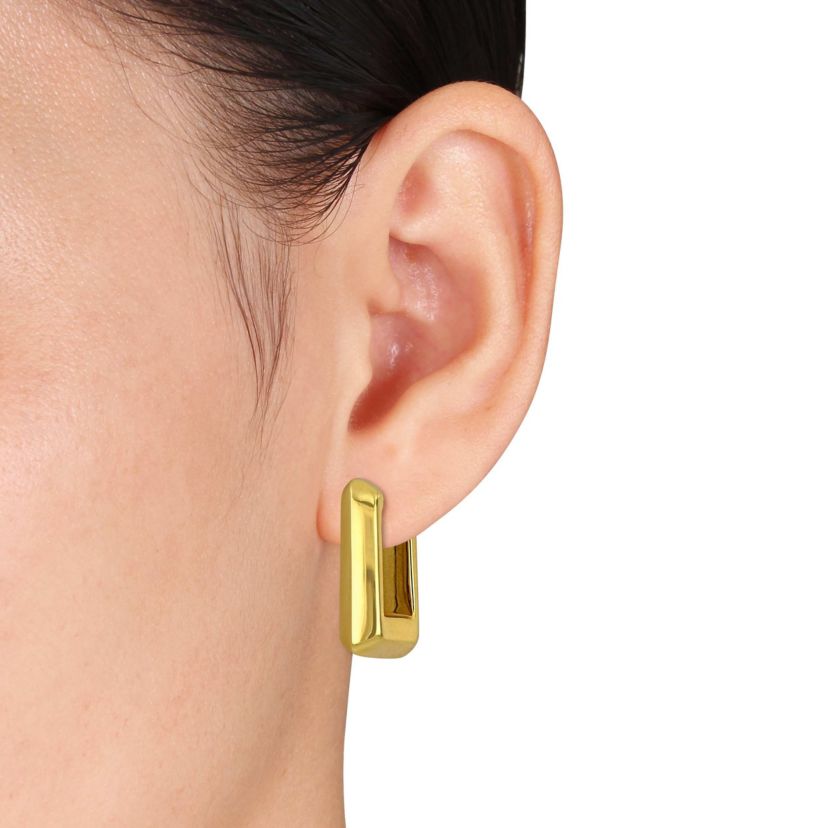 28mm Square Hoop Earrings in 14K Yellow Gold
