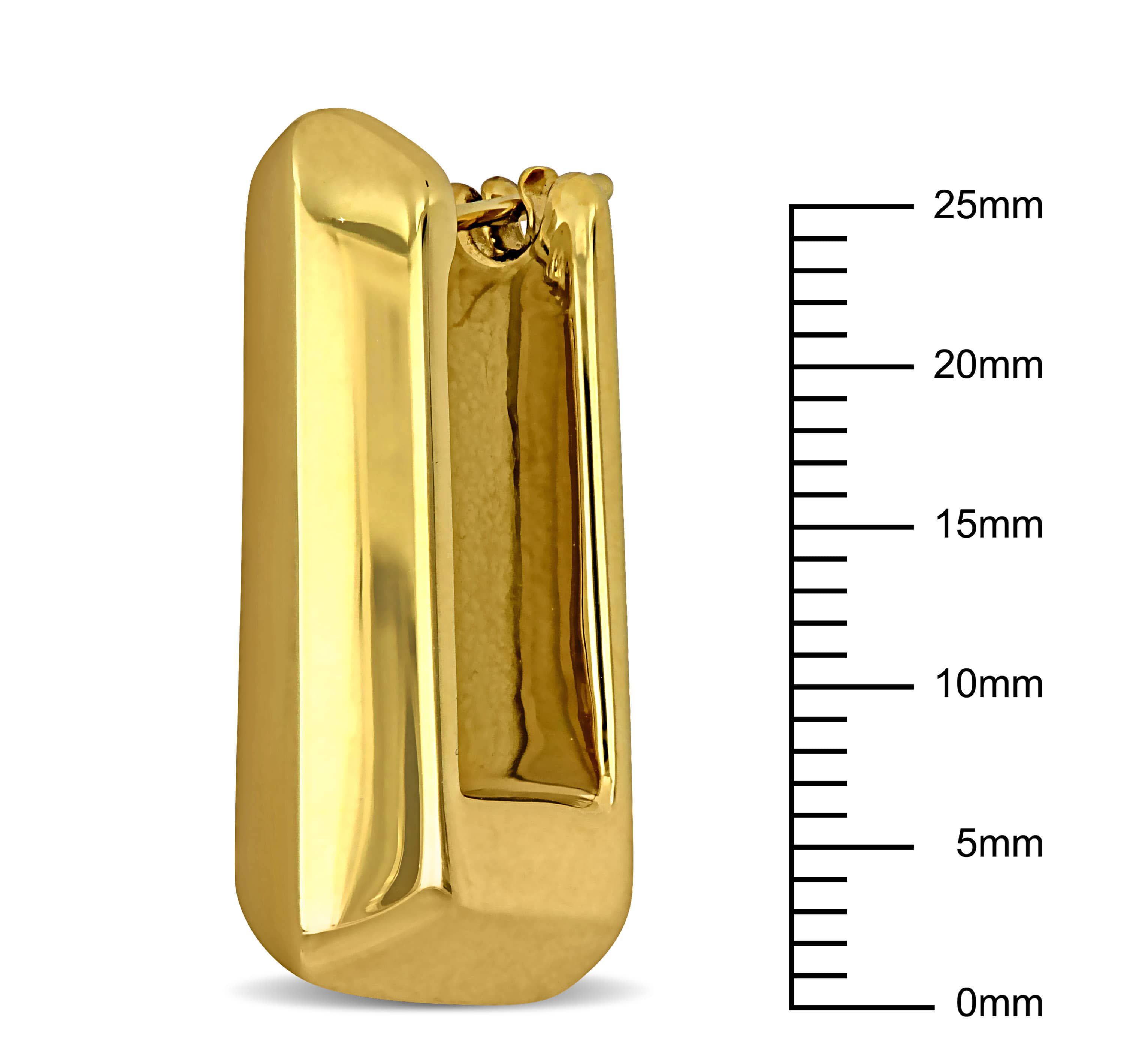 28mm Square Hoop Earrings in 14K Yellow Gold