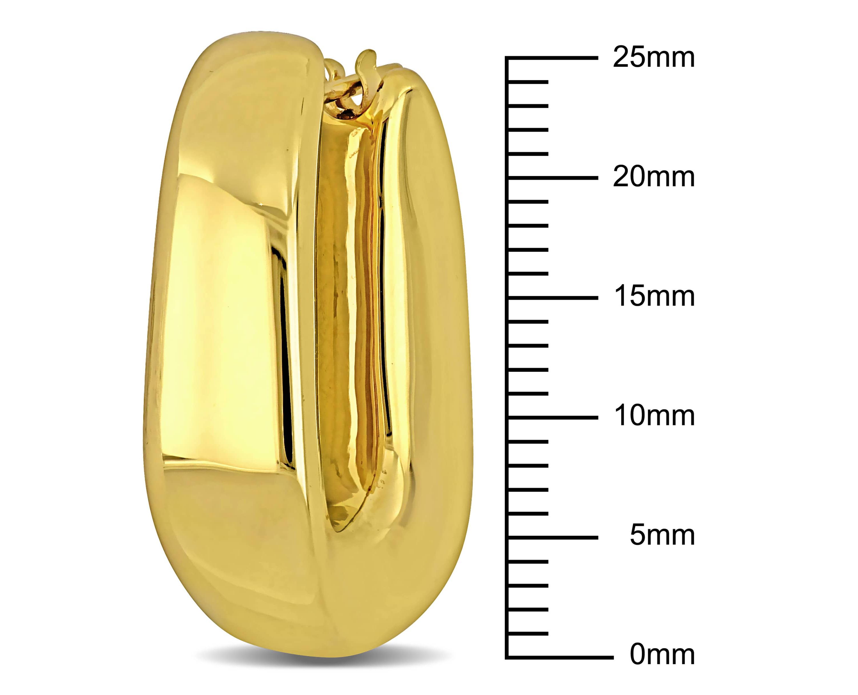 26mm Square Oval Hoop Earrings in 14K Yellow Gold