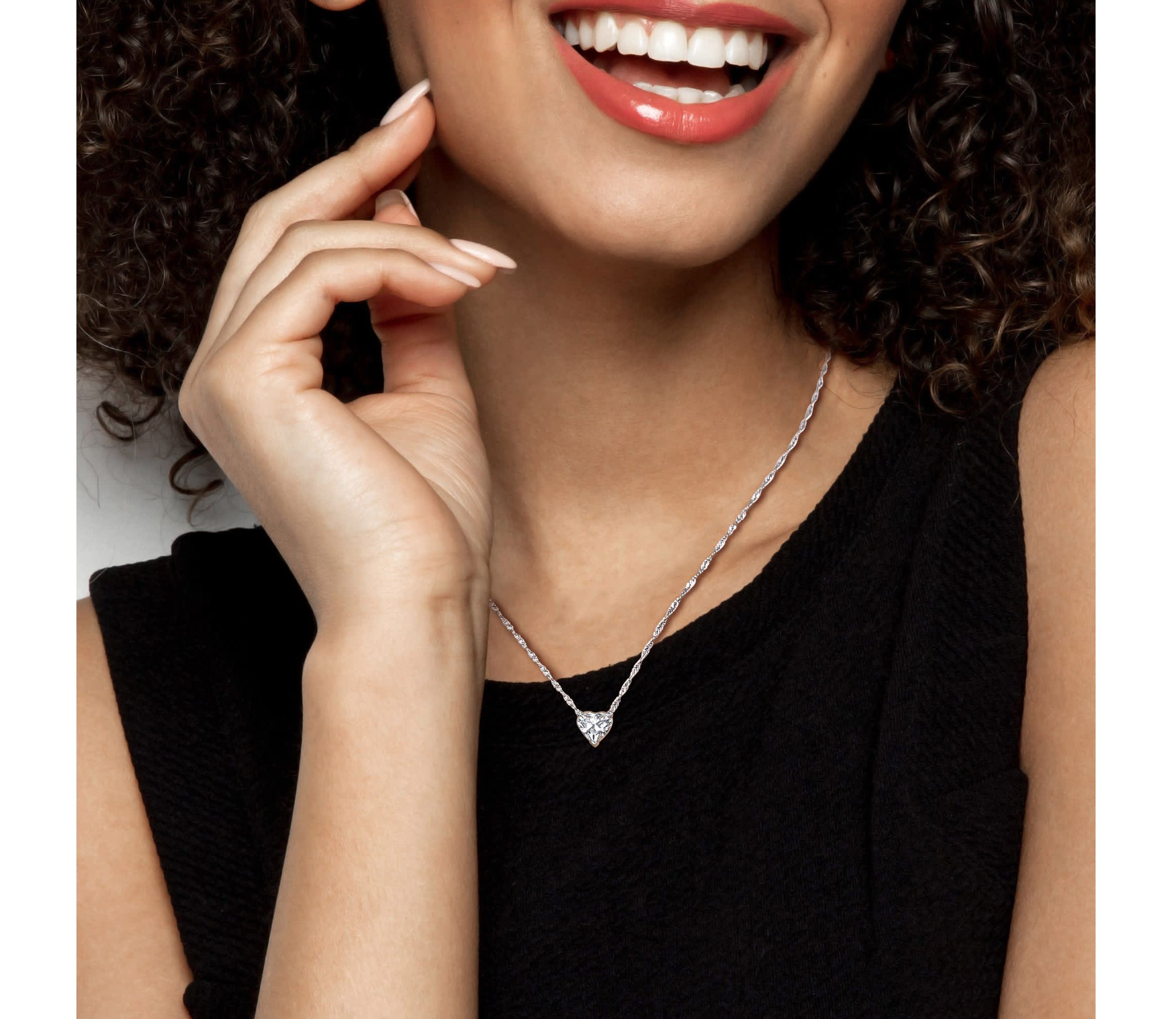 Lab Created Lab Grown Diamond Pendant With Chain in 14k White Gold, 17"