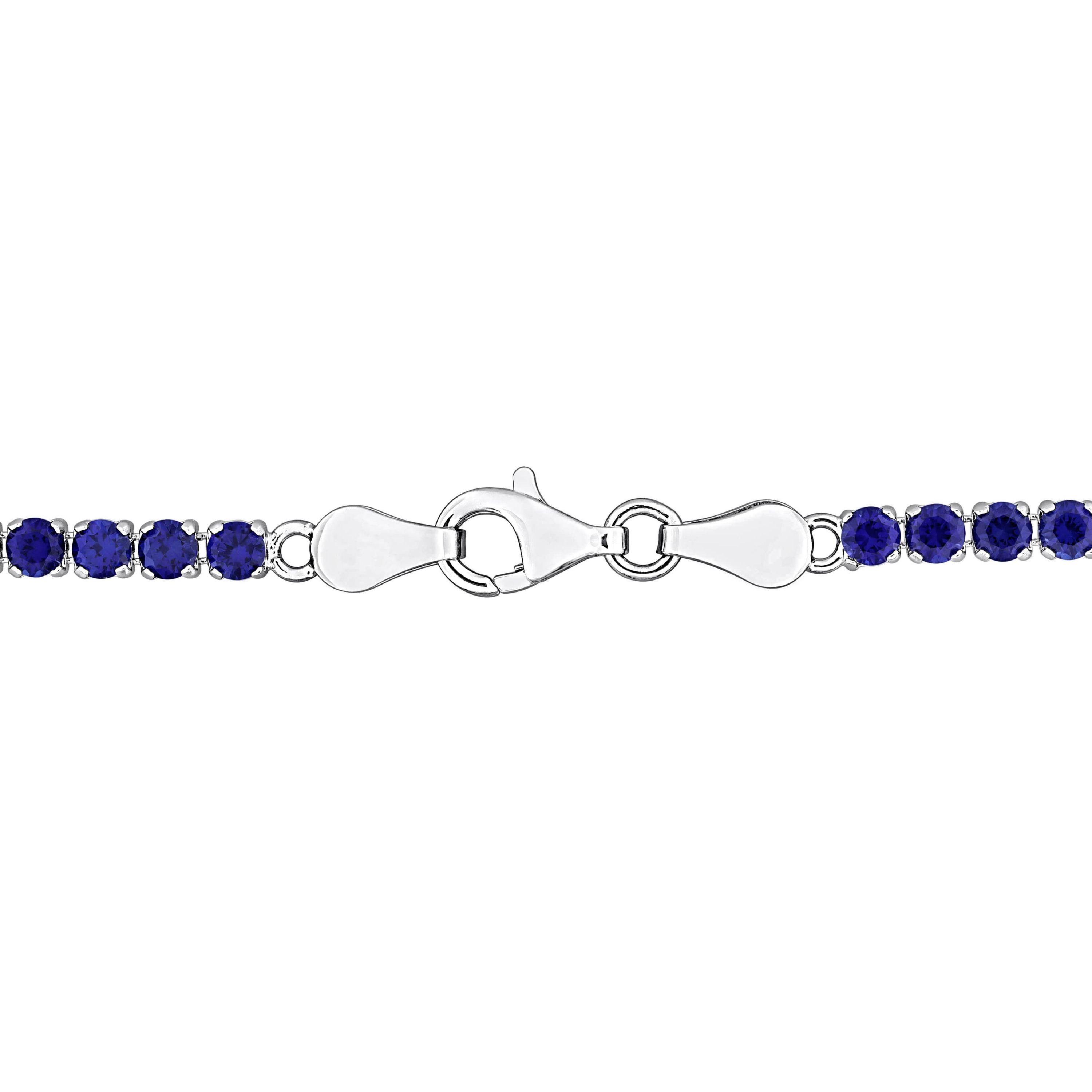 Lab Created Created Blue Sapphire Bracelet in Sterling Silver