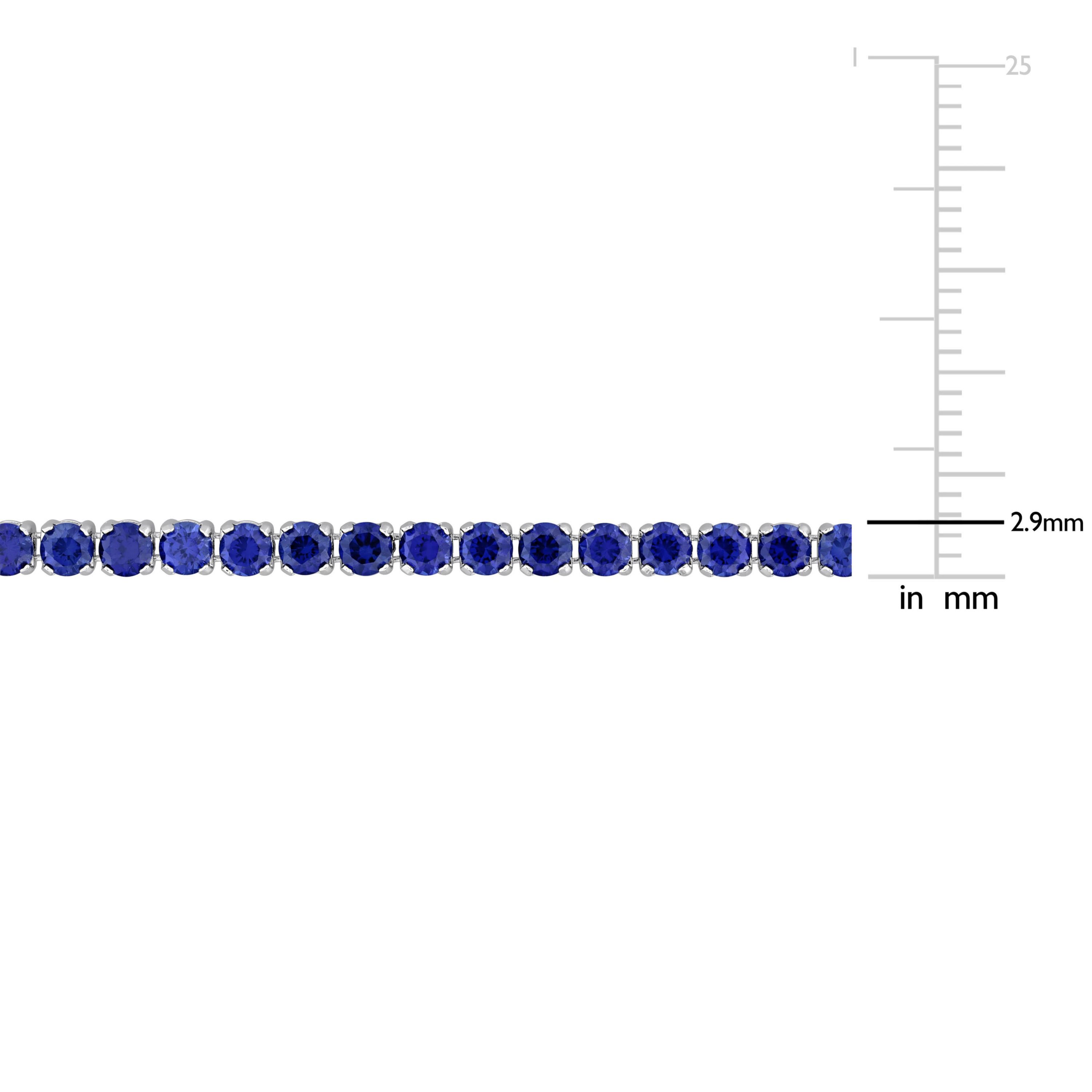 Lab Created Created Blue Sapphire Bracelet in Sterling Silver