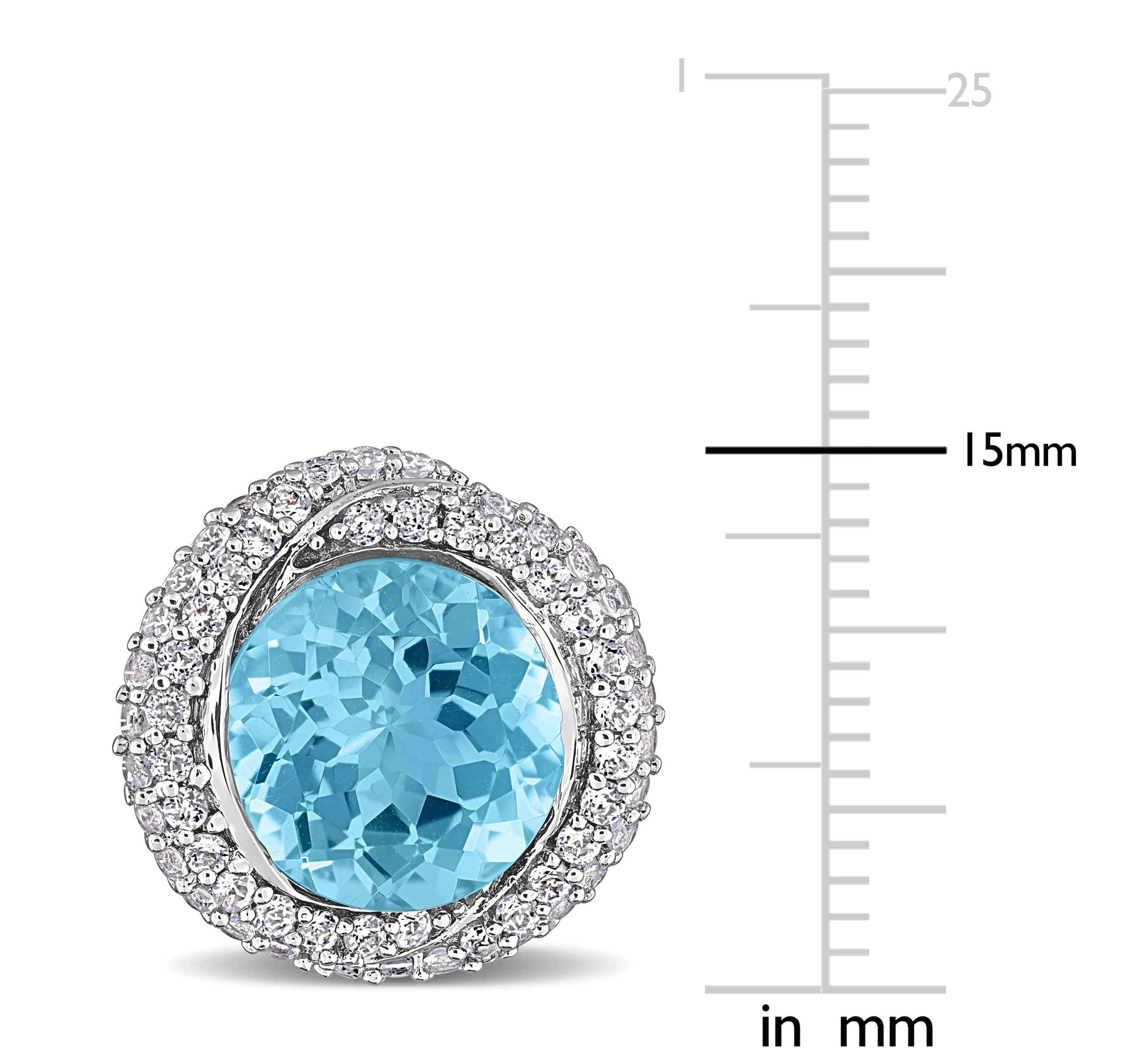 Sky Blue & White Topaz Earrings in Sterling Silver