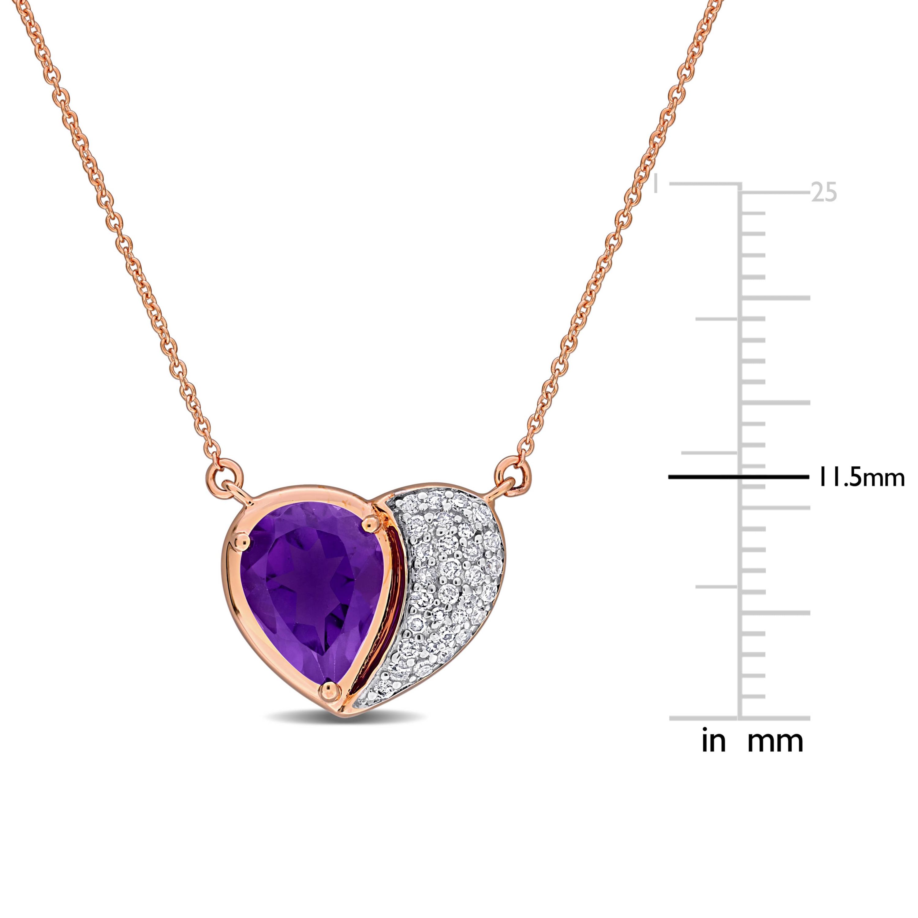 Diamond & Amethyst-Africa Necklace in 10K Rose Gold