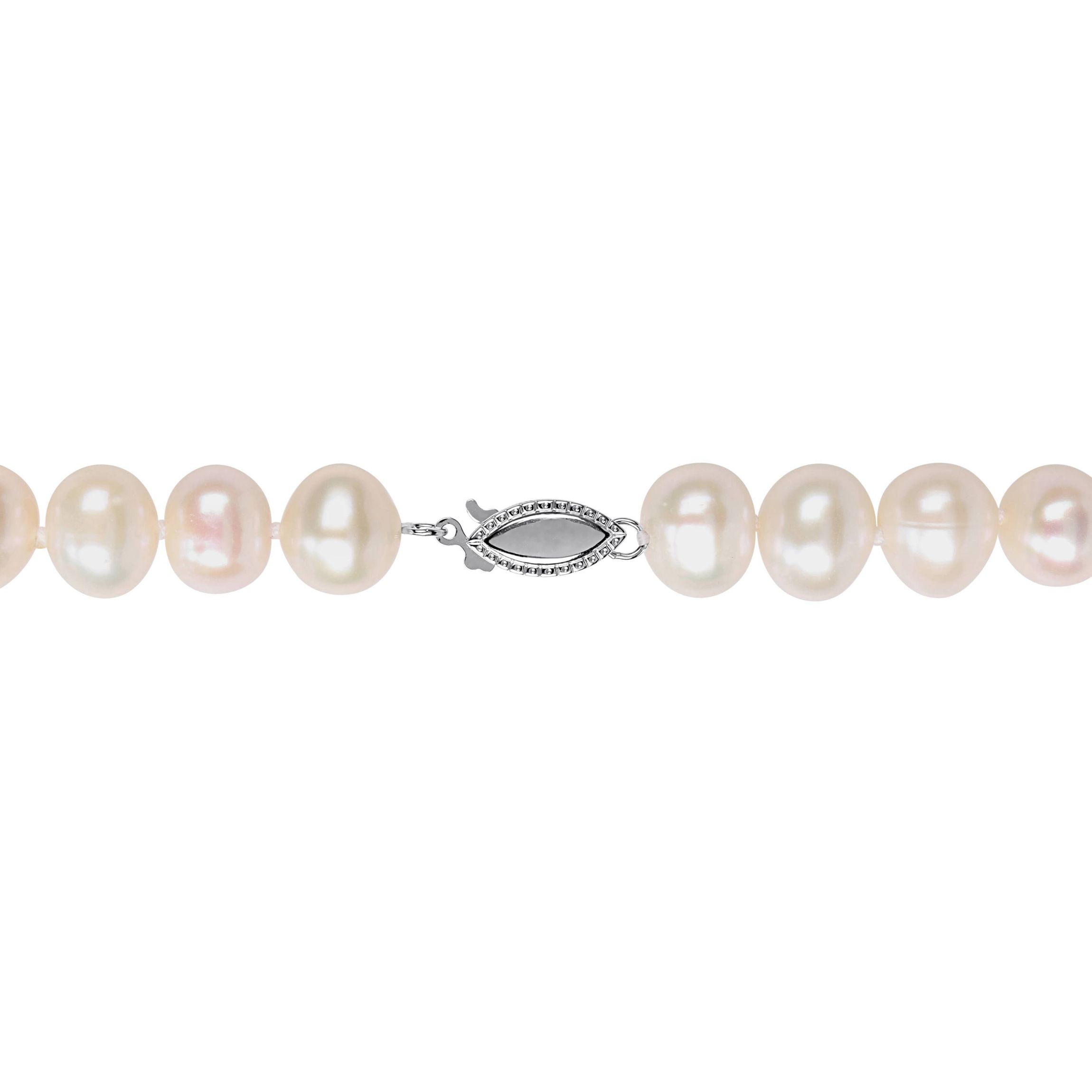 3-Pc Set of 8-9mm Freshwater Cultured Pearl Necklace, Bracelet & Earrings Set in Sterling Silver