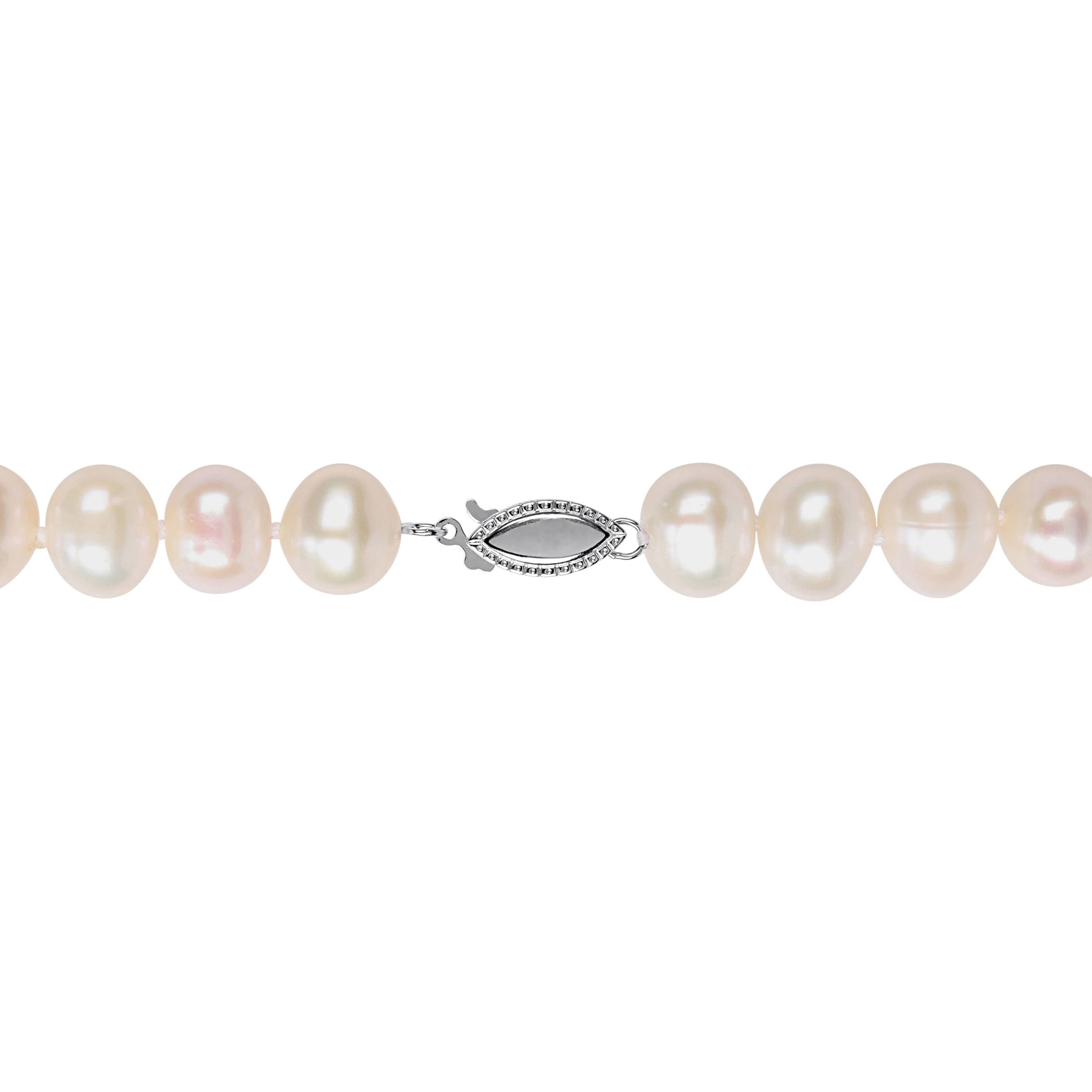 3-Pc Set of 8-9mm Freshwater Cultured Pearl Necklace, Bracelet & Earrings Set in Sterling Silver
