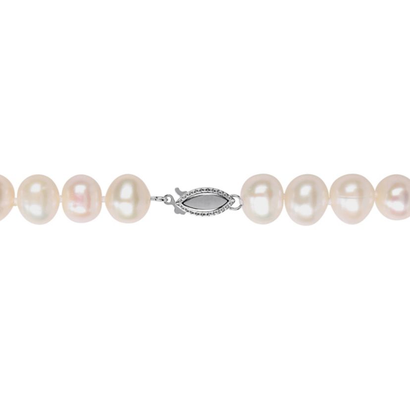 3-Pc Set of 8-9mm Freshwater Cultured Pearl Necklace, Bracelet & Earrings Set in Sterling Silver