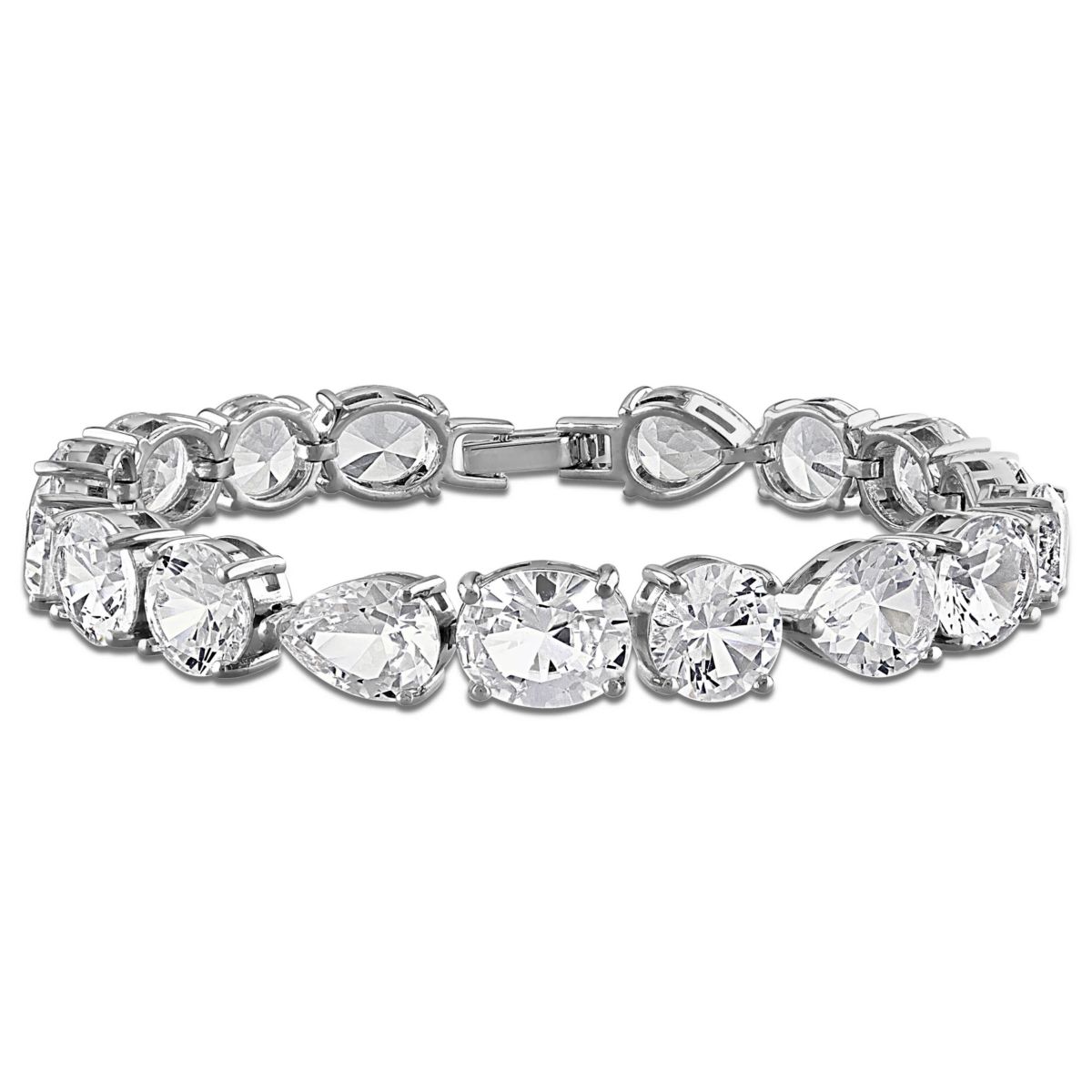 Lab Created Created White Sapphire Bracelet in Sterling Silver