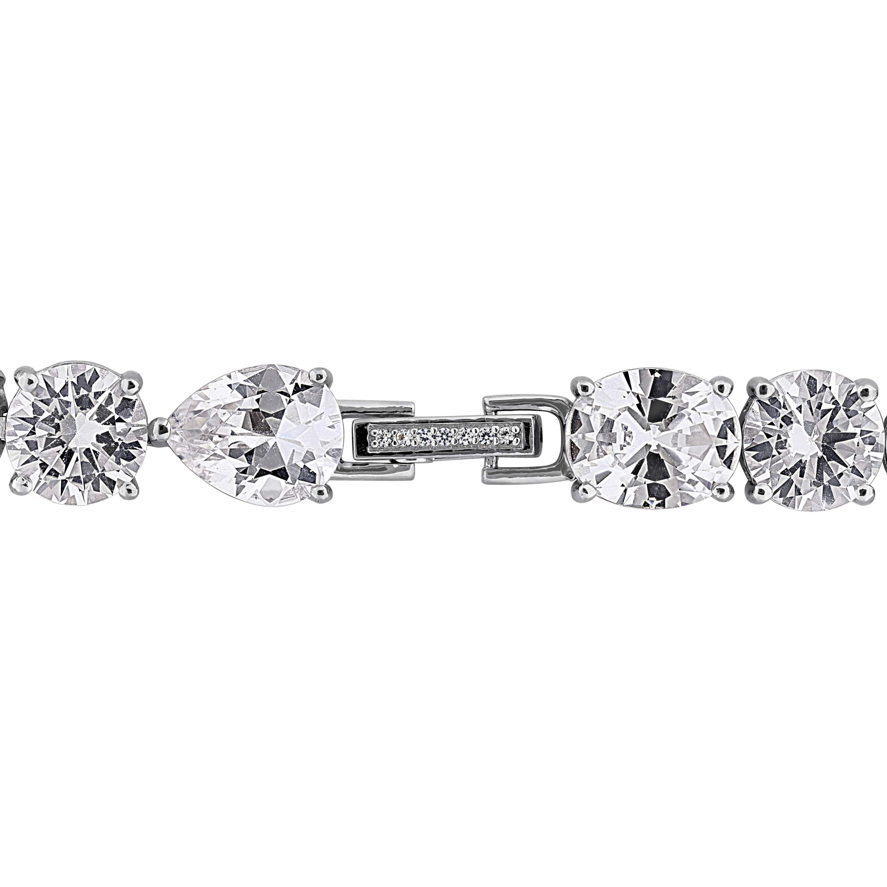 Lab Created Created White Sapphire Bracelet in Sterling Silver