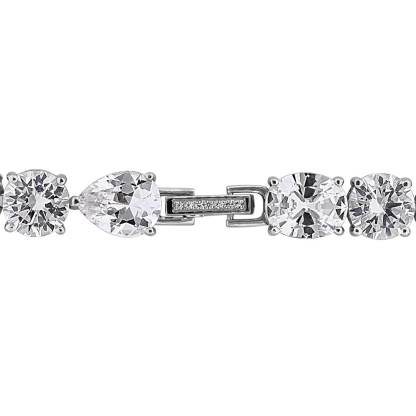 Lab Created Created White Sapphire Bracelet in Sterling Silver
