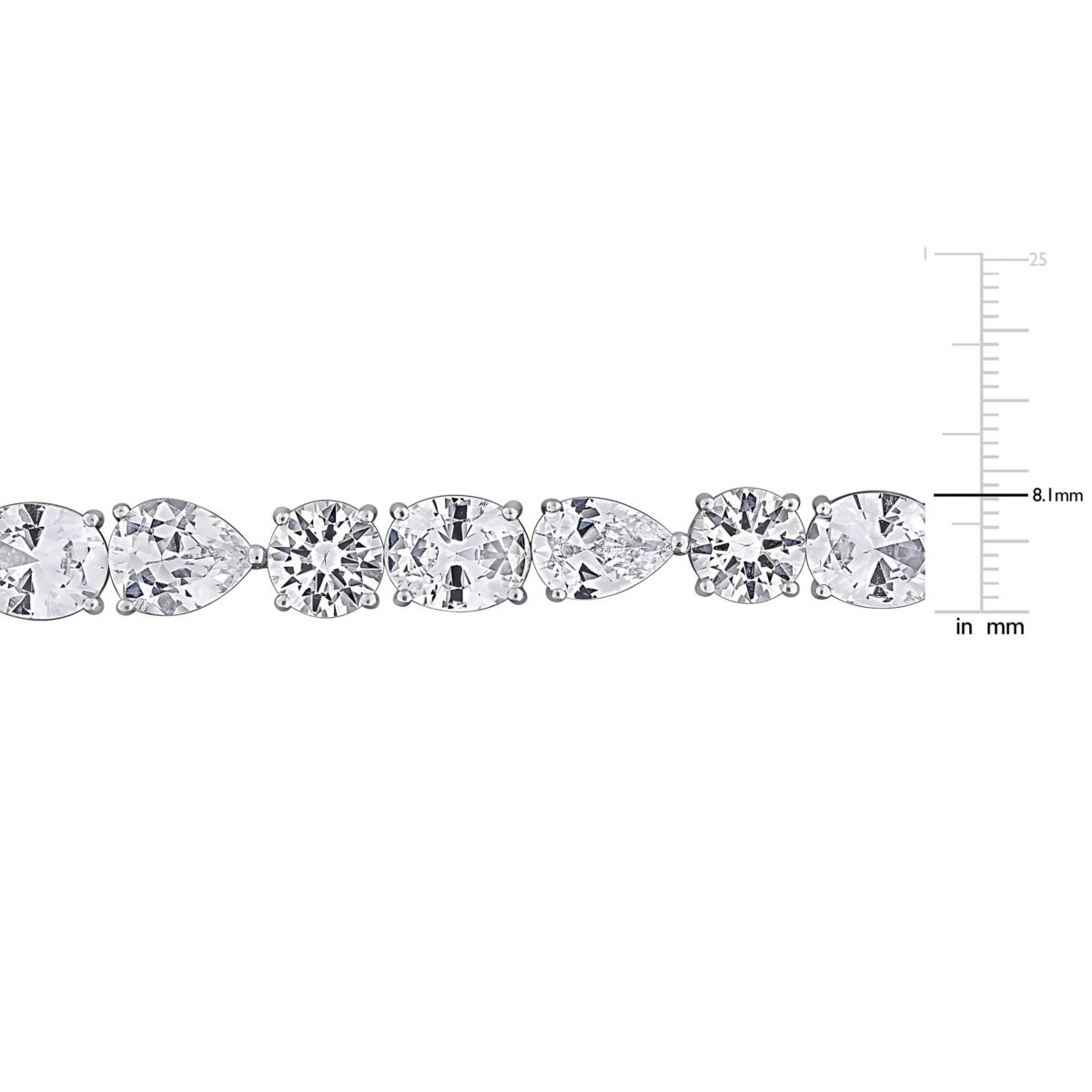 Lab Created Created White Sapphire Bracelet in Sterling Silver