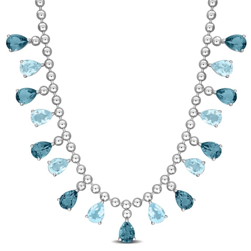 Sky & London Blue Topaz Necklace in Sterling Silver