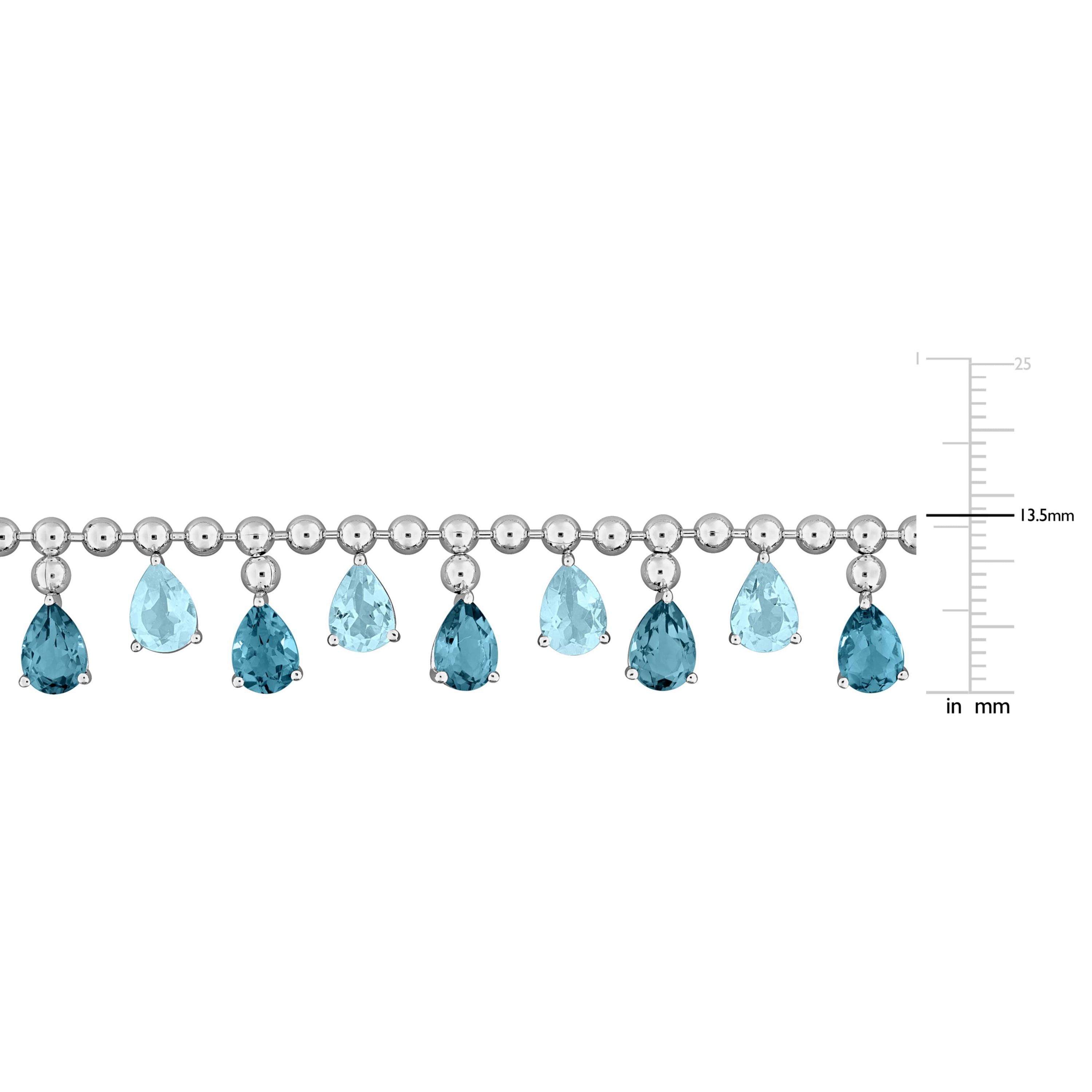Sky & London Blue Topaz Necklace in Sterling Silver