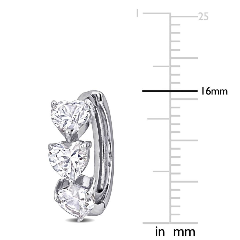 Lab Created Created White Sapphire Hoop Earrings in Sterling Silver