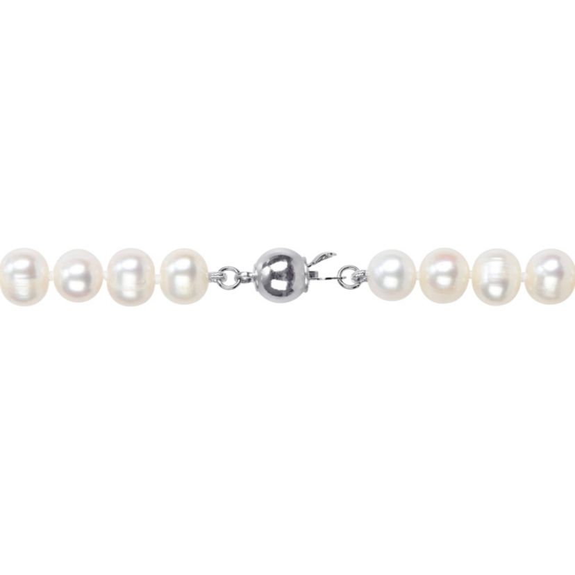 3-Piece Set of 7-8mm Freshwater Cultured Pearl Necklace, Bracelet & Earrings Set in Sterling Silver