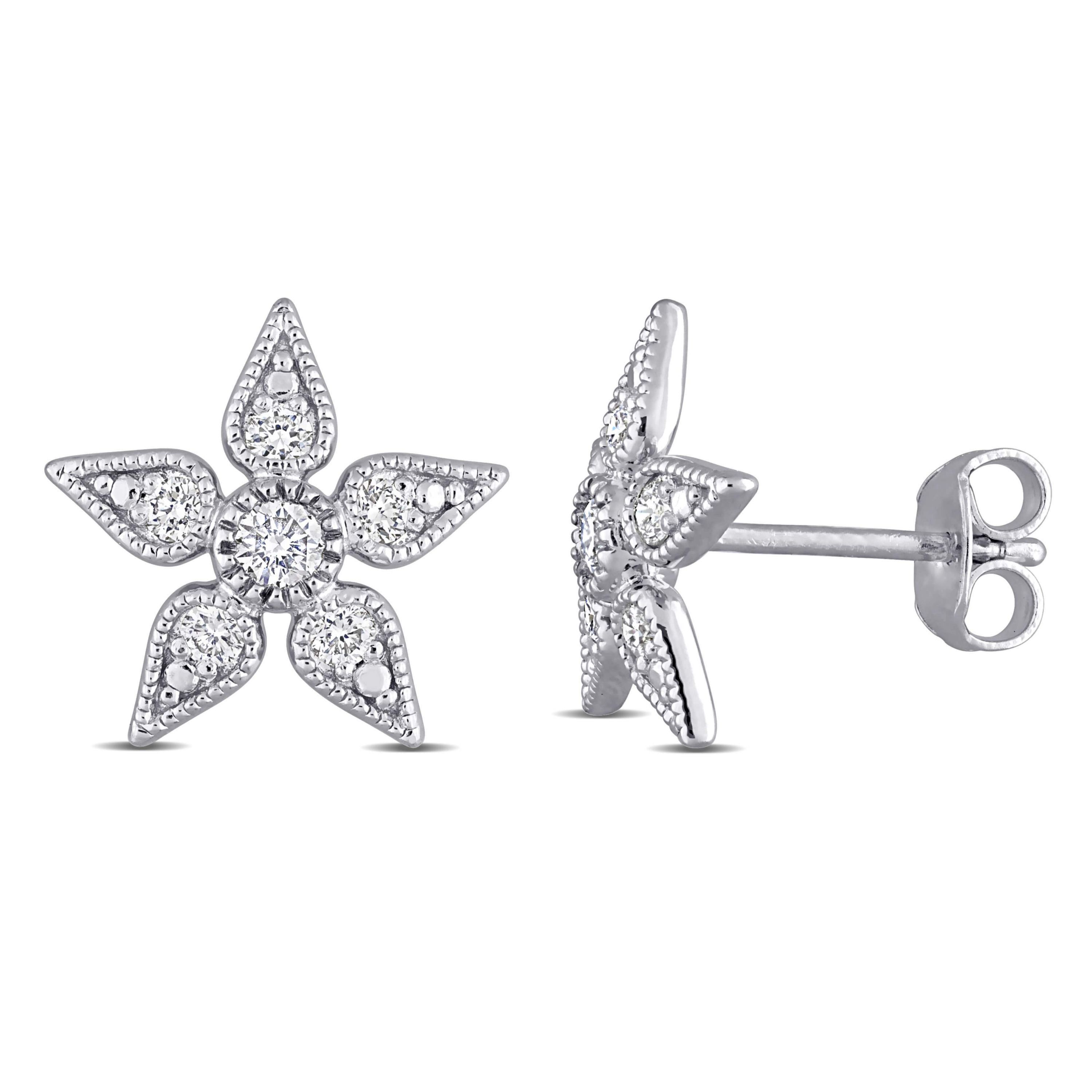Lab Grown Diamond Post Earrings in Sterling Silver