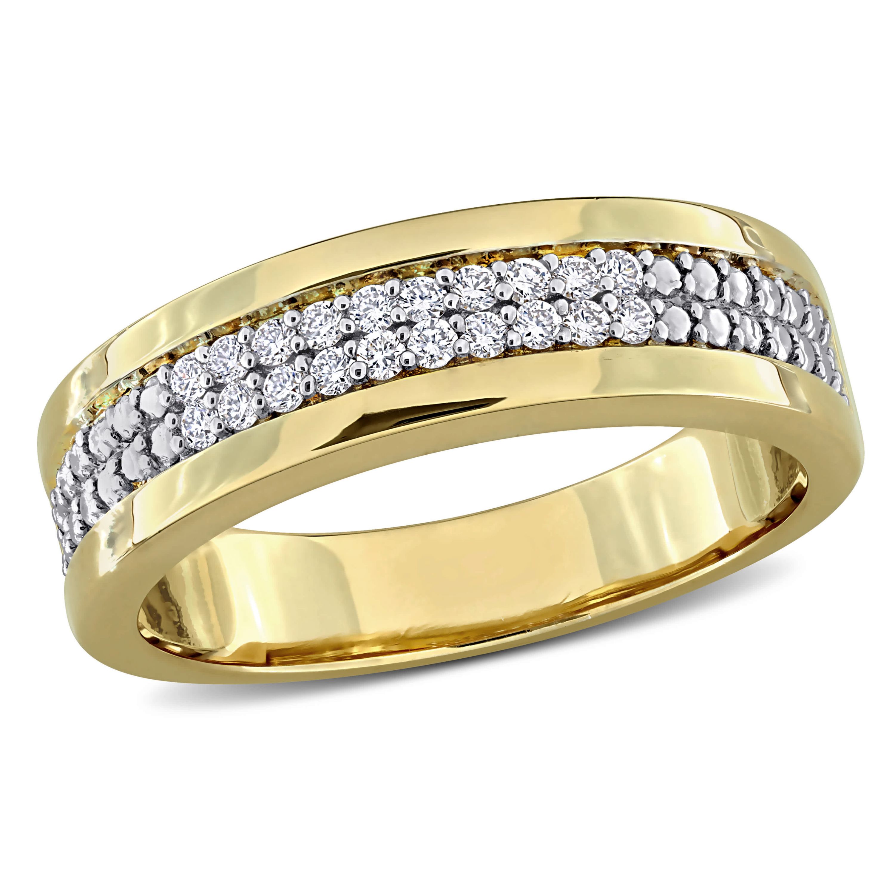 Lab Grown Diamond Ring in Yellow Plated Sterling Silver