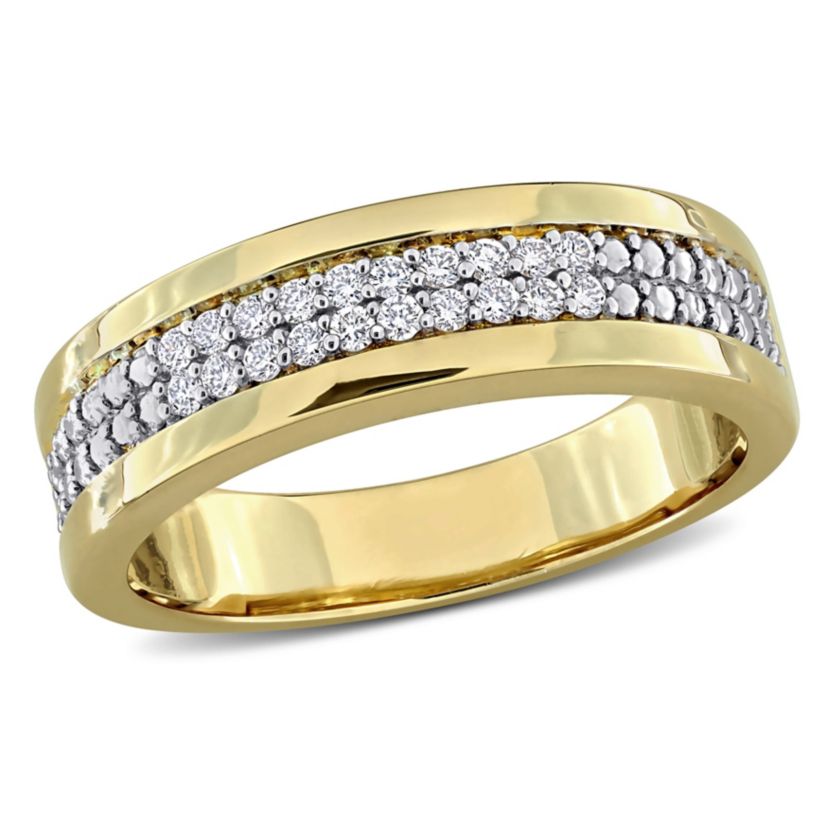 Lab Grown Diamond Ring in Yellow Plated Sterling Silver