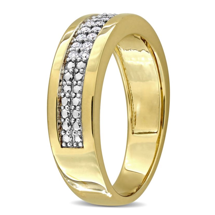 Lab Grown Diamond Ring in Yellow Plated Sterling Silver