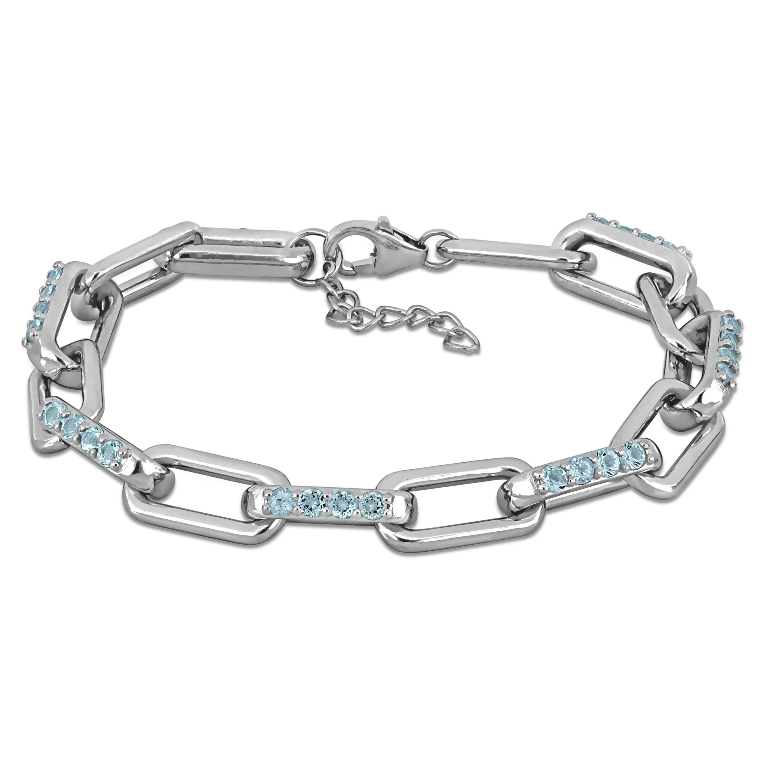 Sky Blue Topaz Bracelet in Sterling Silver, 7"+1" ext.