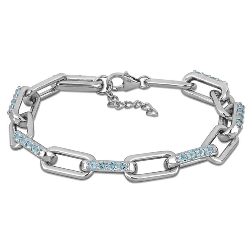 Sky Blue Topaz Bracelet in Sterling Silver, 7"+1" ext.